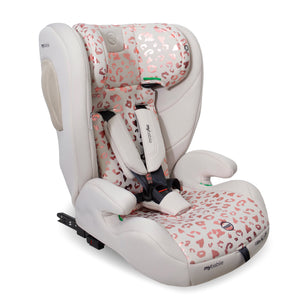 My Babiie MBCS75 Asiento infantil para coche con ISOFIX (R129) - Leopardo rosa
