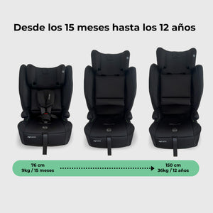 My Babiie MBCS80 Silla de auto plegable para niños pequeños con ISOFIX (R129) - Negra