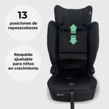 My Babiie MBCS80 Silla de auto plegable para niños pequeños con ISOFIX (R129) - Negra