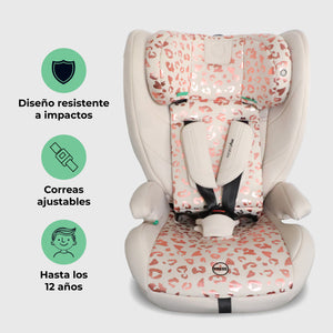 My Babiie MBCS75 Asiento infantil para coche con ISOFIX (R129) - Leopardo rosa