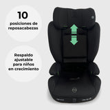 My Babiie MBCS75 Toddler to Booster R129 Asiento de coche con ISOFIX - Negro