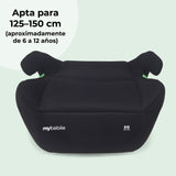 My Babiie MBCSB20 - Silla elevadora infantil ISOFIX, R129 i-Size 125-150 cm (Grupo 3, aprox. 6 a 12 años) - Negro