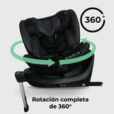MBCS400 Spin R129 Car Seat with Support Leg - Black