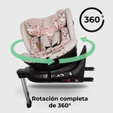 MBCS400 Spin R129 Car Seat with Support Leg - Pink Leopard