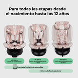 MBCS400 Spin R129 Car Seat with Support Leg - Pink Leopard