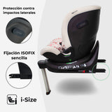 MBCS400 Spin R129 Car Seat with Support Leg - Pink Leopard