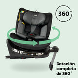 MBCSSPIN i-Size (40-150cm) Asiento de coche giratorio - Espiga negra