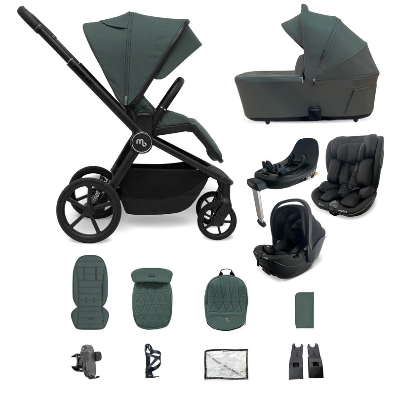 MB450 ARC — Carrito 3 en 1 con portabebés giratorio, silla infantil y base ISOFIX — Himalayan Green