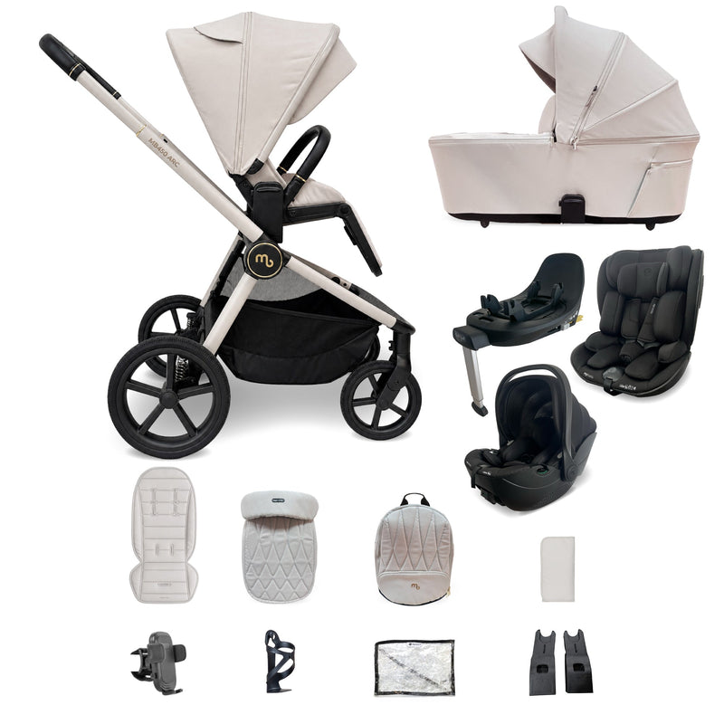 MB450 ARC — Carrito 3 en 1 con portabebés giratorio, silla infantil y base ISOFIX — Royal Ivory