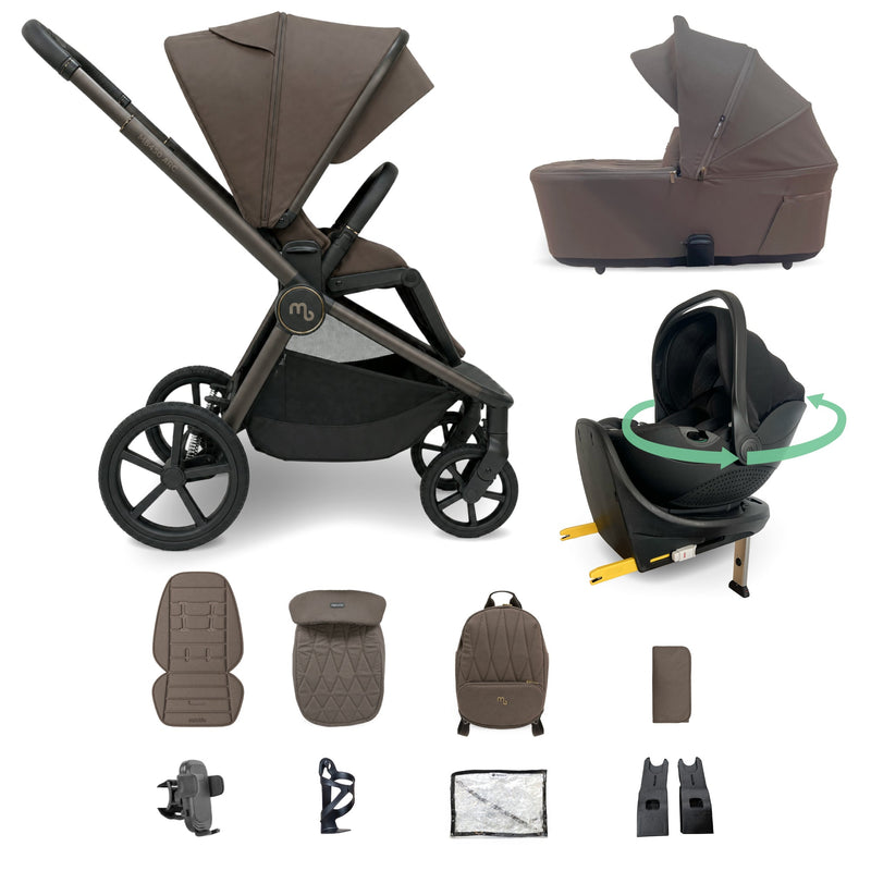 MB450 ARC — Carrito 3 en 1 con portabebés giratorio y base ISOFIX — Mocha Atelier