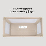 Cuna de viaje MBTC1 marfil – mucho espacio para dormir y jugar