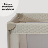 Cuna de viaje MBTC1 marfil – bordes superiores acolchados