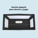 Cuna de viaje MBTC1 negro acolchado – mucho espacio para dormir y jugar