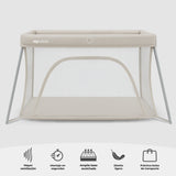 Cuna de viaje MBTC2 Air-Light marfil – mayor ventilación, montaje en segundos, base acolchada, diseño ligero y bolsa de transporte
